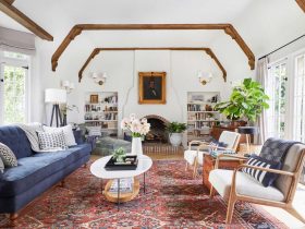 Emily Henderson Modern English Cottage Tudor Living Room Reveal10
